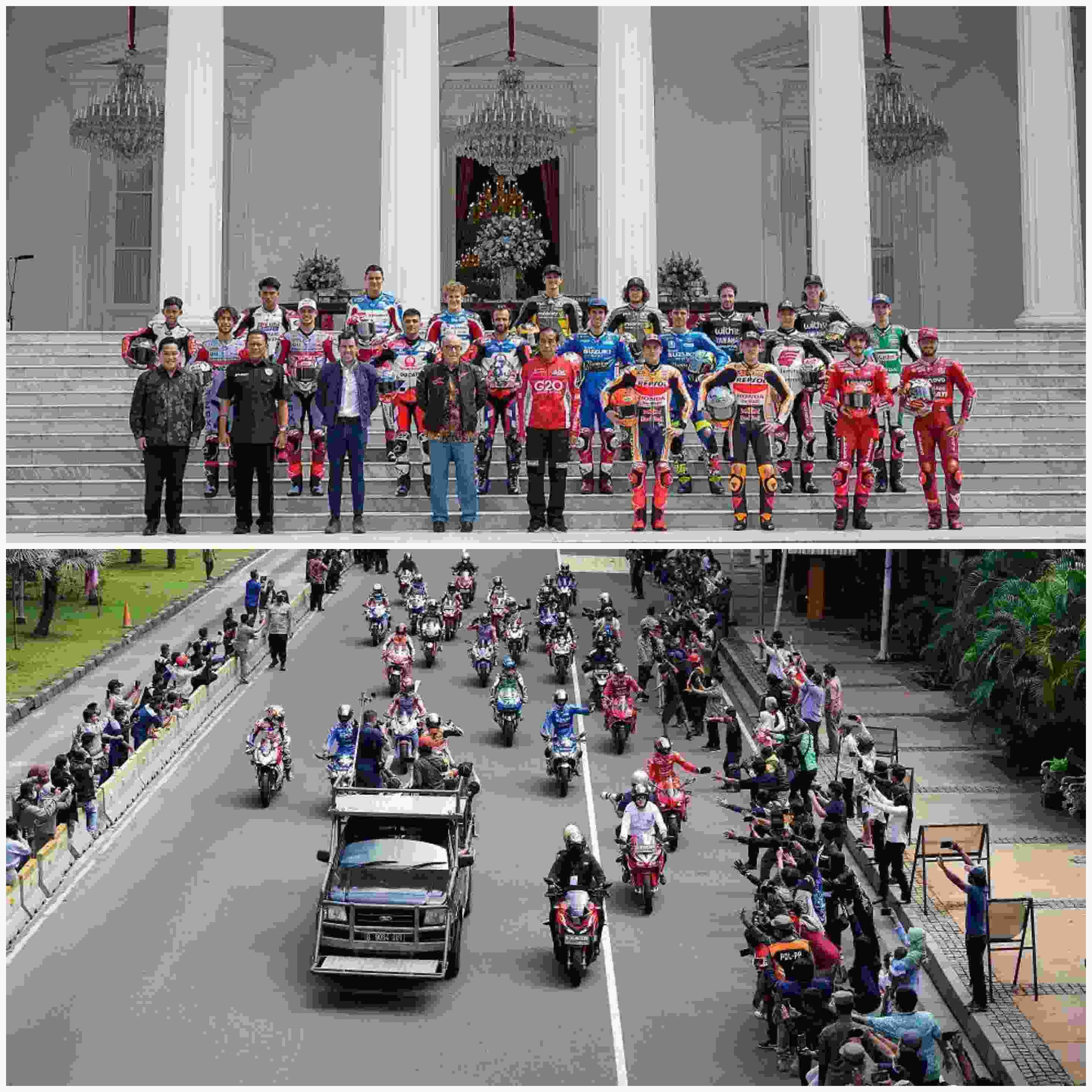 Parade MotoGP Mandalika 2022 yang berlangsung di Jakarta turut di meriahkan 13 anggota komunitas sepeda motor Honda.(ist)