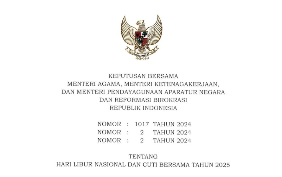 Berikut Hari Libur Nasional dan Cuti Bersama 2025