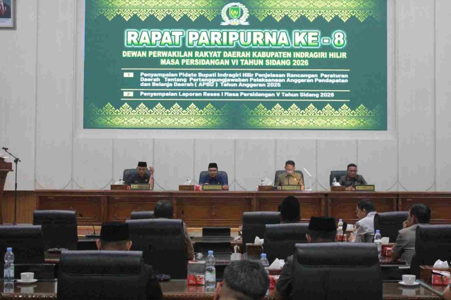 DPRD Inhil Gelar Paripurna, Bupati Herman Sampaikan Ranperda Pertanggungjawaban APBD 2025