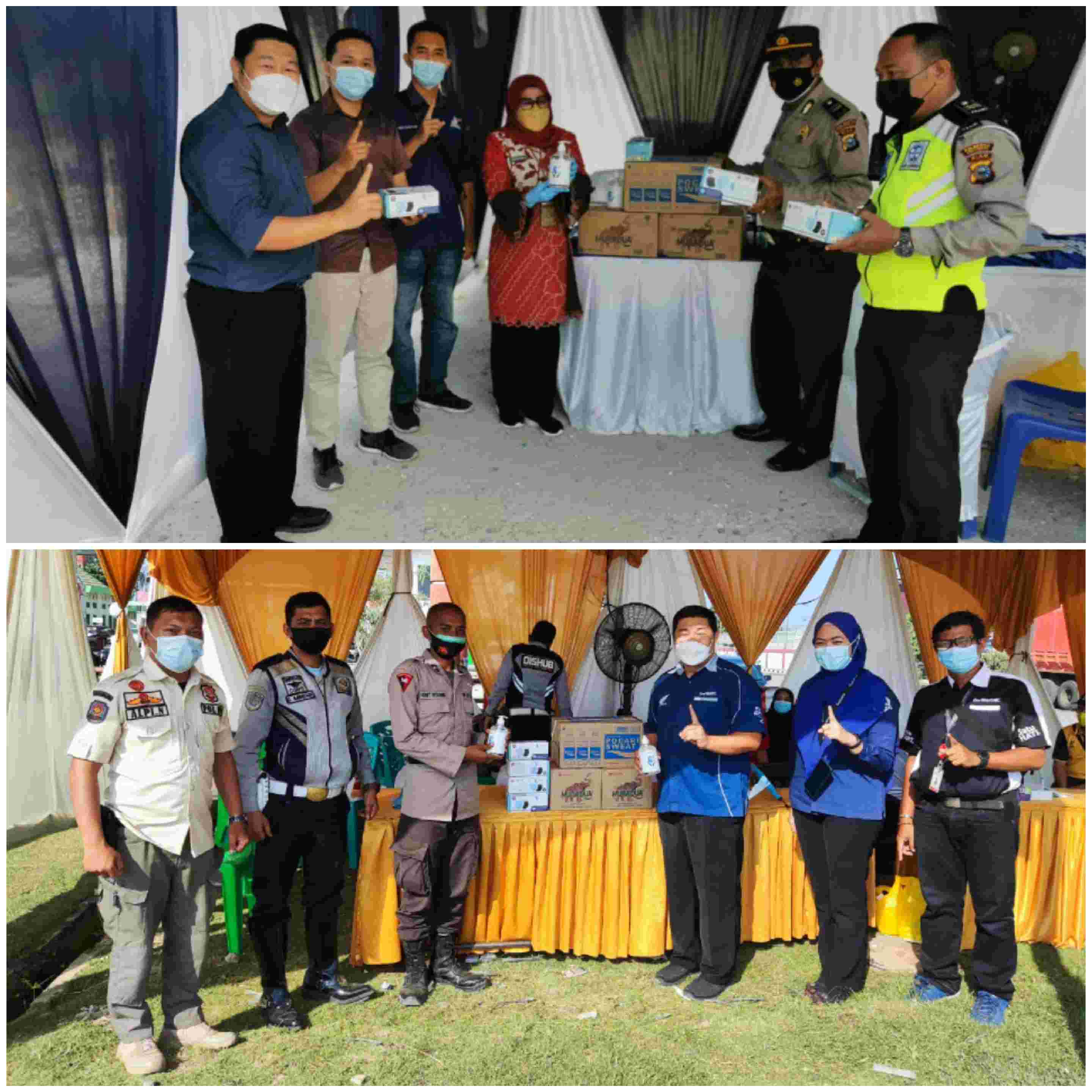 Capella Honda Salurkan Bantuan ke 5 Titik Posko PPKM di Pekanbaru