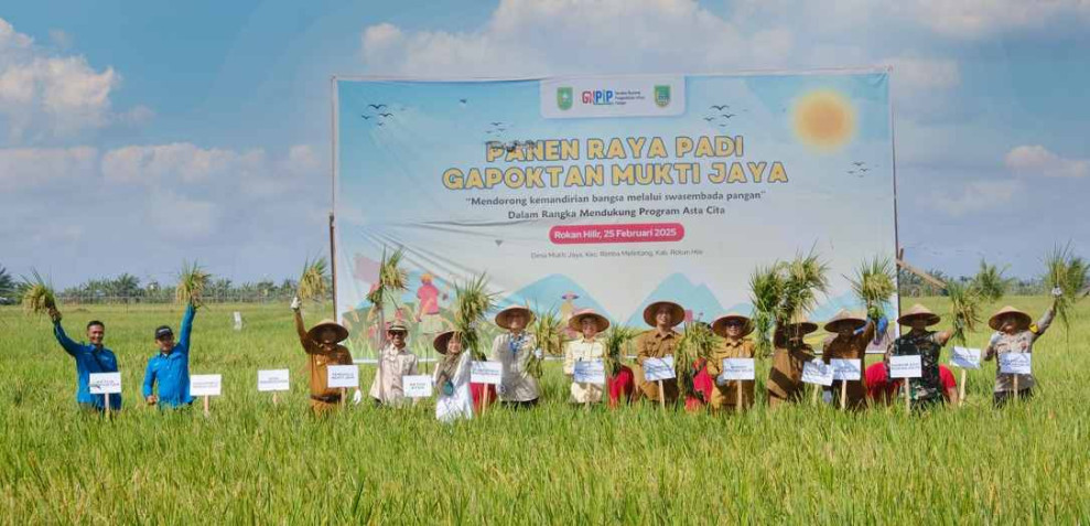 Terapkan Gigital Farming, Gapoktan Mukti Jaya Binaan BI Riau Panen Hingga 8,5 Ton