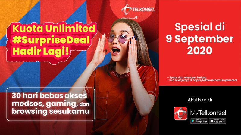 Cuma Hari Ini, Telkomsel Surprise Deal Tawarkan Promo Kuota Unlimited