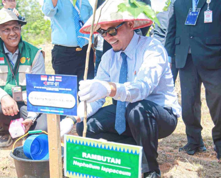 Delegasi Tiga Negara Tanam Pohon, Pekanbaru Tegaskan Komitmen Jadi Kota Hijau