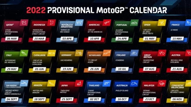 Jadwal MotoGP 2022, Indonesia Tuan Rumah Seri Kedua
