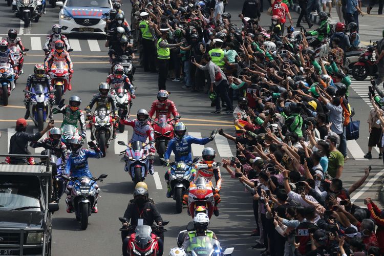 Pebalap MotoGP Parade Keliling Jalan Jakarta