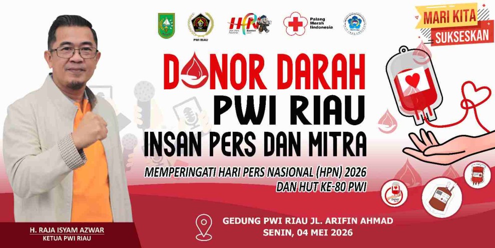 Semarakkan HPN dan HUT ke-80, PWI Riau Donor Darah Senin