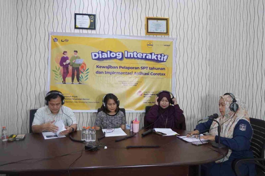 Pajak Pangkalan Kerinci Dialog Interaktif SPT Tahunan dan Coretax di Radio Bono Pelalawan