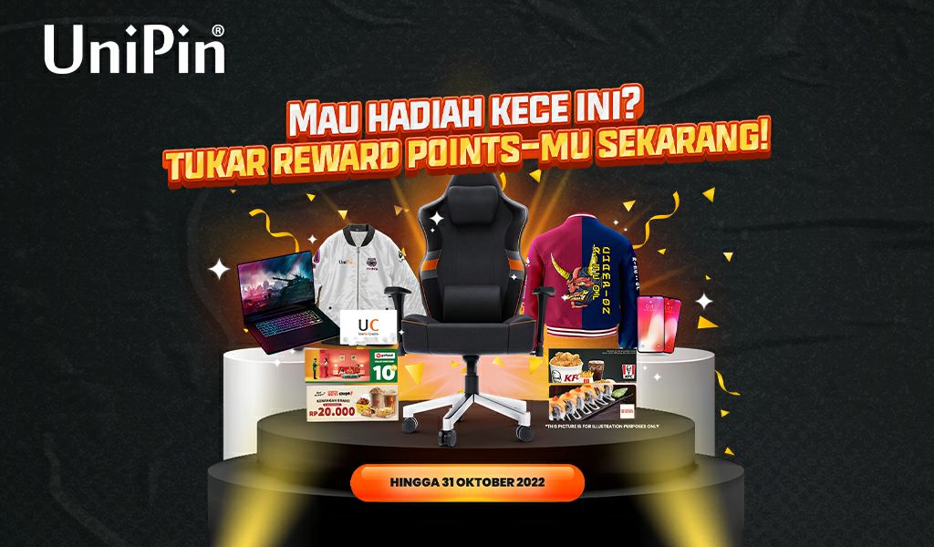 Tukar UniPin Reward Point Dapatkan Beragam Hadiah Fantastis sebelum 31 Oktober