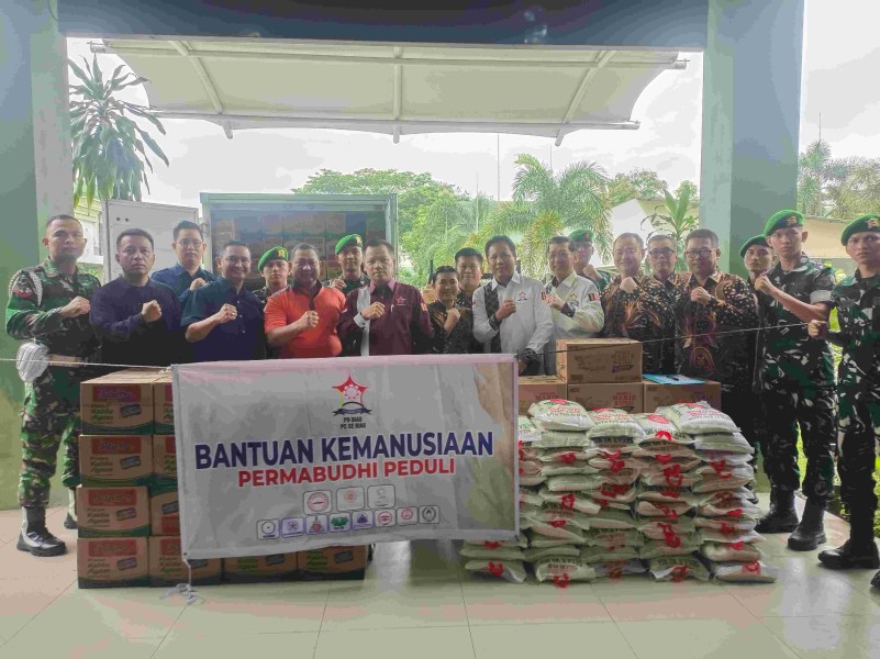 Gandeng Kodam XIX/Tuanku Tambusai, Permabudhi Riau Kirim Bantuan Logistik Korban Bencana Sumatra