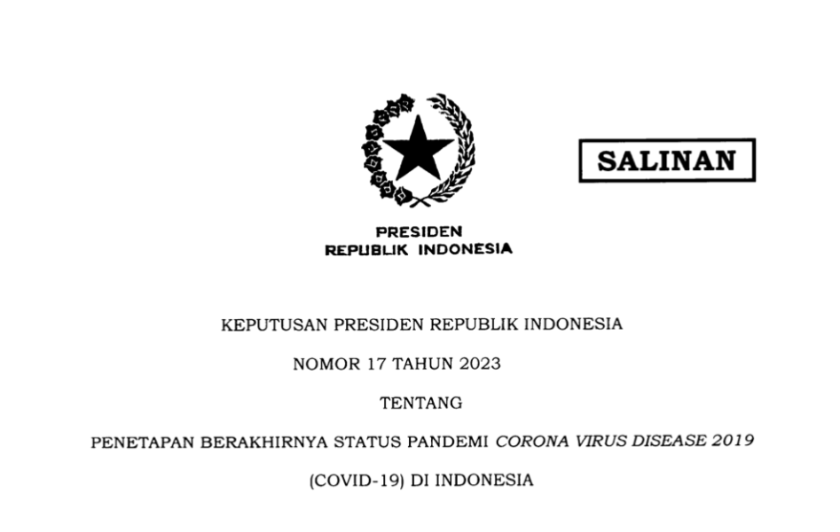Presiden Terbitkan Keppres Berakhirnya Status Pandemi Covid-19 di Indonesia